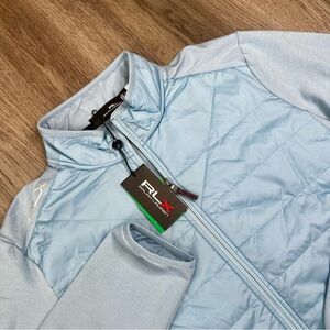 NWT $248 RLX Ralph Lauren Wool Jacket Mens XL Light Blue Hybrid Quilted Full Zip